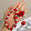 Cell Phone Lanyard for Phone Case Anti-Lost Wrist Straps Bracelet Short Cord Flower Pendant Tassel Beads Chain Mobile Phone Accessories(Purple) view 4