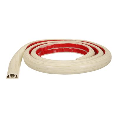 HARFINGTON 4ft Cord Cover Floor W0.3 x H0.3 Inner Channel PVC Hide Extension Cable Floor Wire Hider Wire Covers Protector for Prevent Cable Trips Cables Management, Wood Beige
