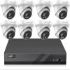 Panoeagle 4K Poe Security Camera System, 4K 8CH PoE NVR, 8pcs x 8-Megapixel Turret IP Cameras, Smart Human Vehicle Detection, 98ft EXIR 2.0 Night Vision, Two Way Audio, No HDD view 1