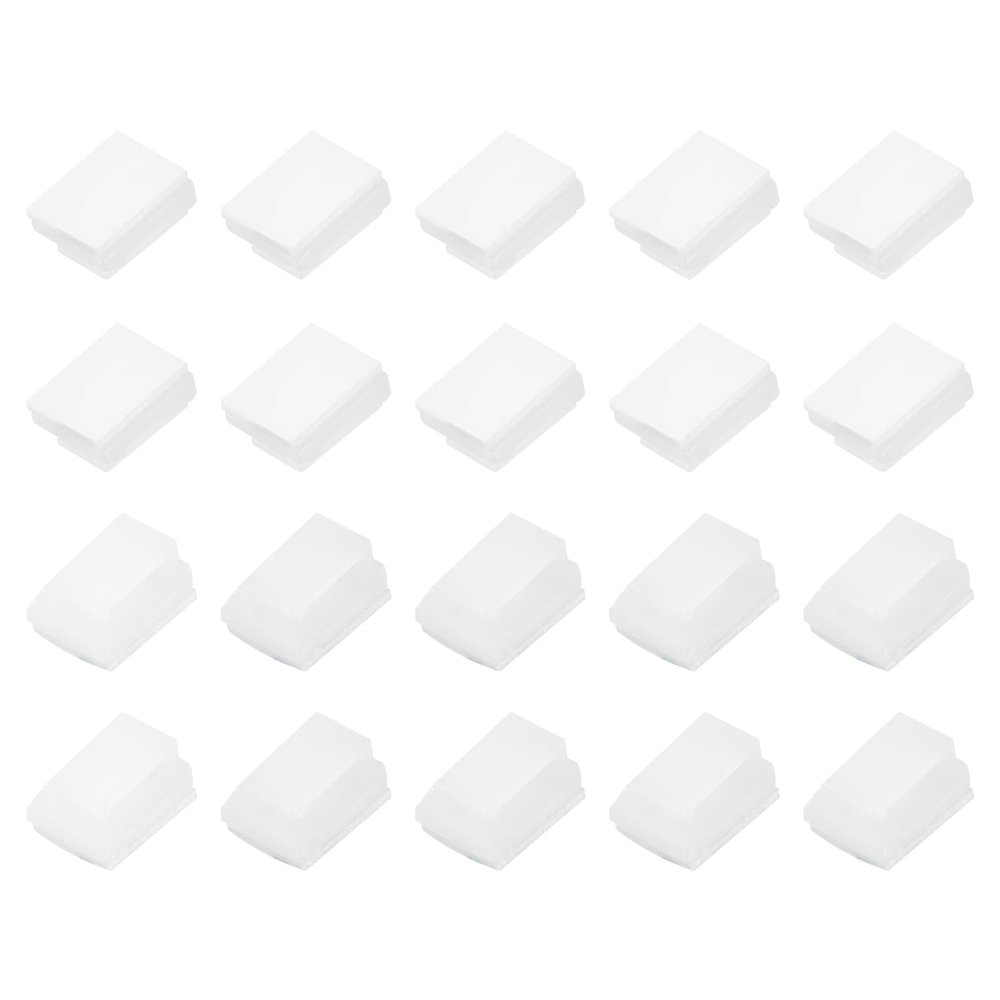 MECCANIXITY 100pcs Adhesive Cable Clips White Cord Clip Wire Holder Organizer Wall Cord Management Cable Organization for Office Desk Wall Cable Bundles
