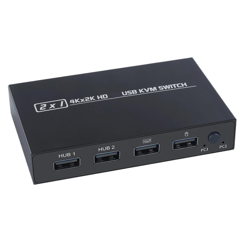 2-in-1 HDMI-Compatible/USB KVM Switch Support HD 2K*4K 2 Hosts Share 1 Monitor/Keyboard& Mouse Set