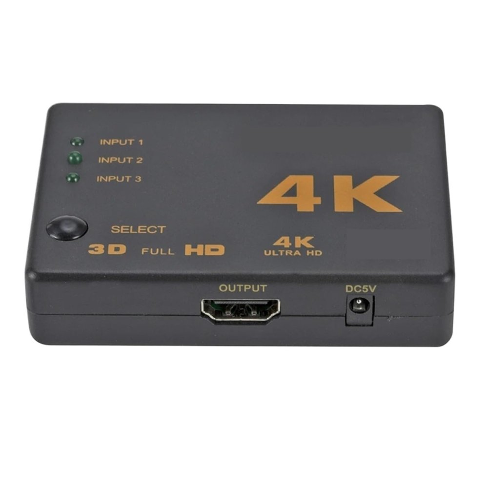 3x1 Switch Splitter 3 Input 1 Output 4K Switcher Adapter 3 Port Cable Hub