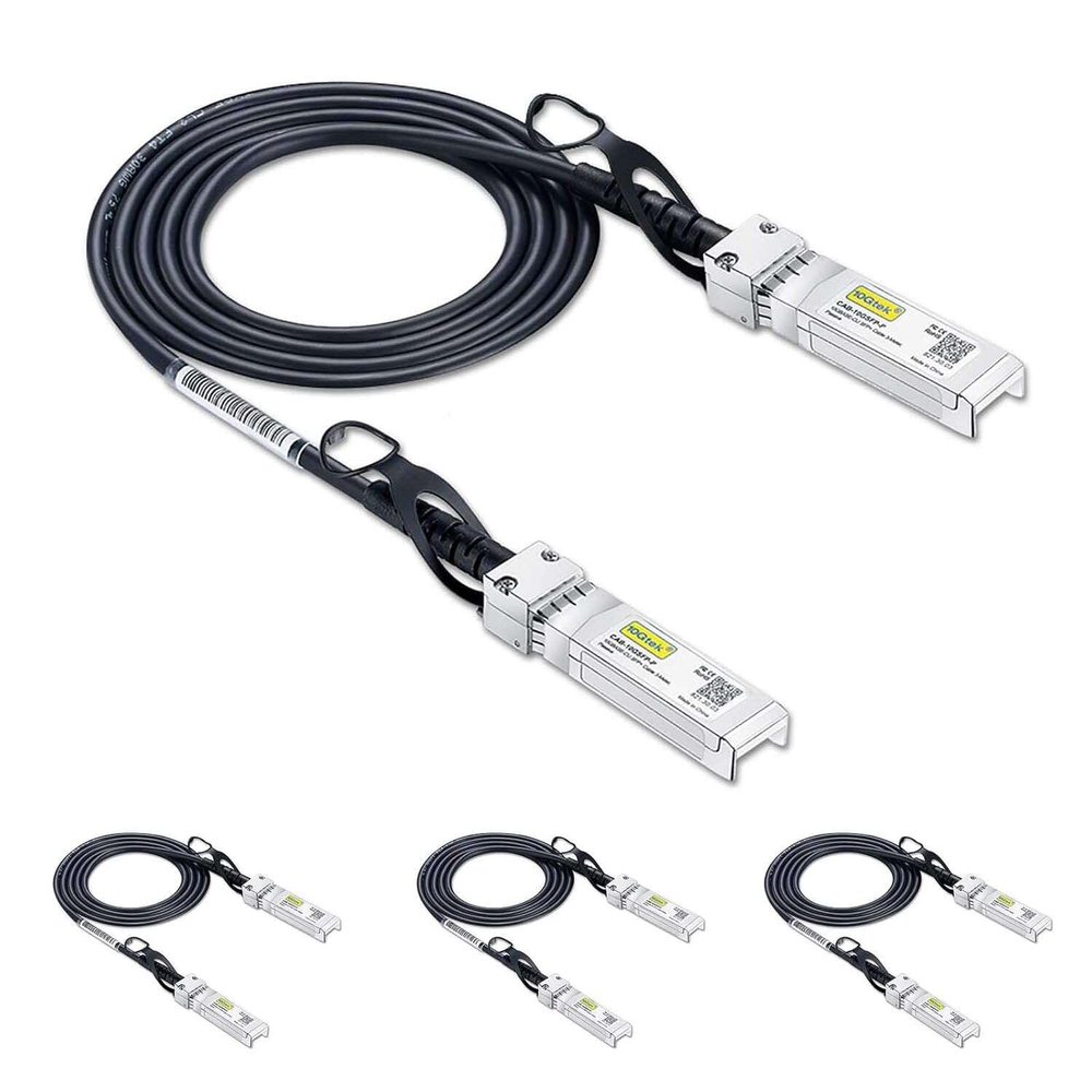 10Gtek SFP+ DAC Twinax Cable, 10G SFP+ to SFP+ Direct Attach Copper Patch Passive Cable for Cisco SFP-H10GB-CU0.5M, Ubiquiti UniFi UC-DAC-SFP+, TP-Link TL-SM5220-0.5M and More, 0.5-Meter, 4-Pack