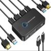 HHBL8I KVM Switch HDMI 2 in 1 Out for 2 Computers Sharing One HD Monitor and Keyboard Mouse view 1