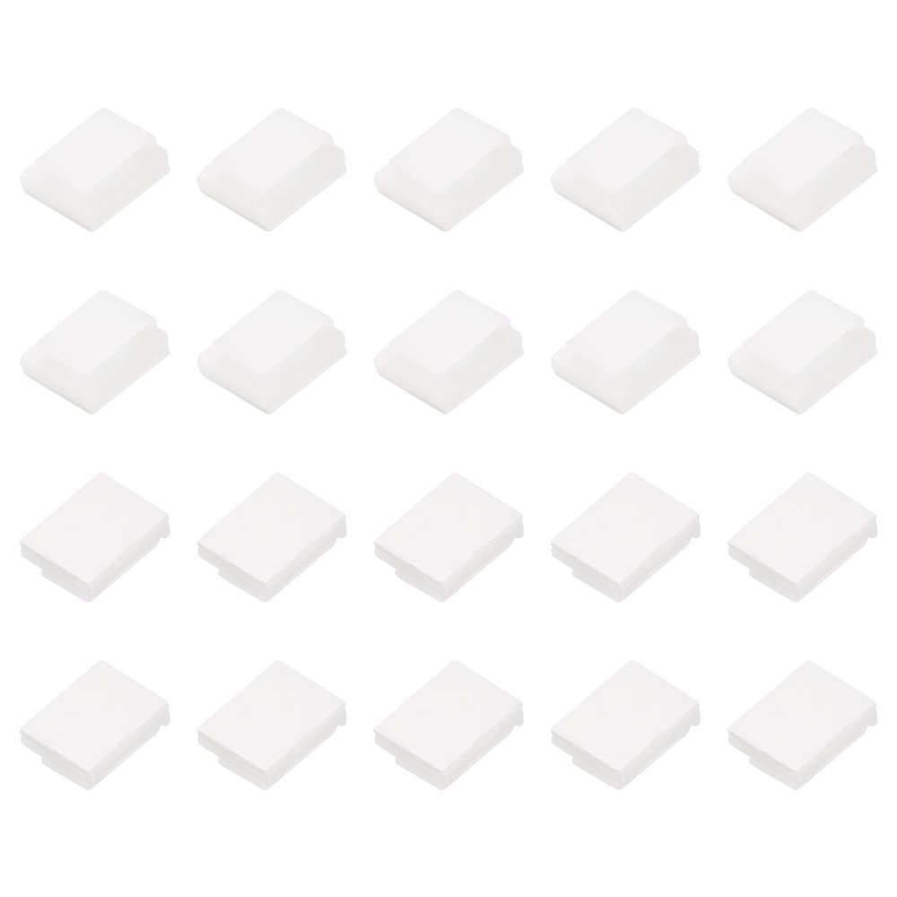 MECCANIXITY 100pcs Adhesive Cable Clips White Cord Clip Wire Holder Organizer Wall Cord Management Cable Organization for Table Wall Cable Bundles