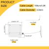 MECCANIXITY 3.3 ft Retractable Cable Lock with Adhesive Square Patch Remote Control Security Lock with Adjustable Cord Tether Anti Theft for Laptop, TV, 600g, White, 4 Pack view 2