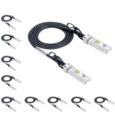10G SFP+ DAC Twinax Cable, SFP+ to SFP+ Direct Attach Copper Passive for Cisco SFP-H10GB-CU0.3M, Ubiquiti UniFi UC-DAC-SFP+, Meraki, Mikrotik, Fortinet, TP-Link and More, 0.3 Meter(1ft), 10-Pack