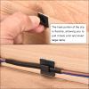 MECCANIXITY 100pcs Adhesive Cable Clips Black Cord Clip Wire Holder Organizer Wall Cord Management Cable Organization for Office Wall Cable Bundles view 4