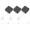MECCANIXITY 4.9 ft Retractable Cable Lock with Adhesive Round Patch Remote Control Security Lock with Adjustable Cord Tether Anti Theft for Laptop, TV, 600g, Black, 3 Pack view 1