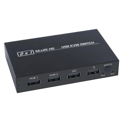 KVM Switch Splitter 2in1 2-Port HDMI-Compatible 4K*2K USB Plug and Play Hot for Share 1 Monitor/Keyboard& Mouse