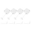 MECCANIXITY 3.3 ft Retractable Cable Lock with Adhesive Round Patch Remote Control Security Lock with Adjustable Cord Tether Anti Theft for Laptop, TV, 600g, White, 4 Pack view 1