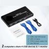 HHBL8I KVM Switcher 4K@60Hz HDMI-Compatible Switch USB 3.0 Hub Docking Station Dock 2 PC Share 4 USB Devices Keyboard Mouse Printer(Wired Controller) view 2