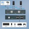4K HDMI KVM Switch for 2 Computers. Share 1 Monitor. Suitable for Work, Video, PS4, TV Box. Switch with Keyboard Mouse Button(4K-60Hz) view 2