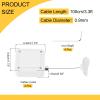 MECCANIXITY 3.3 ft Retractable Cable Lock with Adhesive Arc Patch Remote Control Security Lock with Adjustable Cord Tether Anti Theft for Laptop, TV, 600g, White, 4 Pack view 2