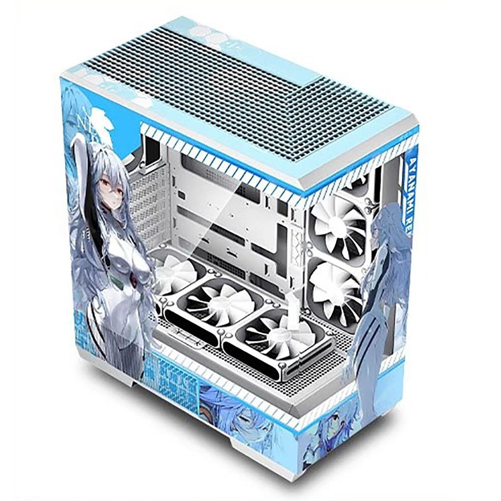 Computer Cases, Mid-Tower PC Gaming Case ATX/M-ATX/ITX - Front I/O TPYE-C Port - Tempered Glass- 10 Fan Installation Position - Water Cooling Installation Ready