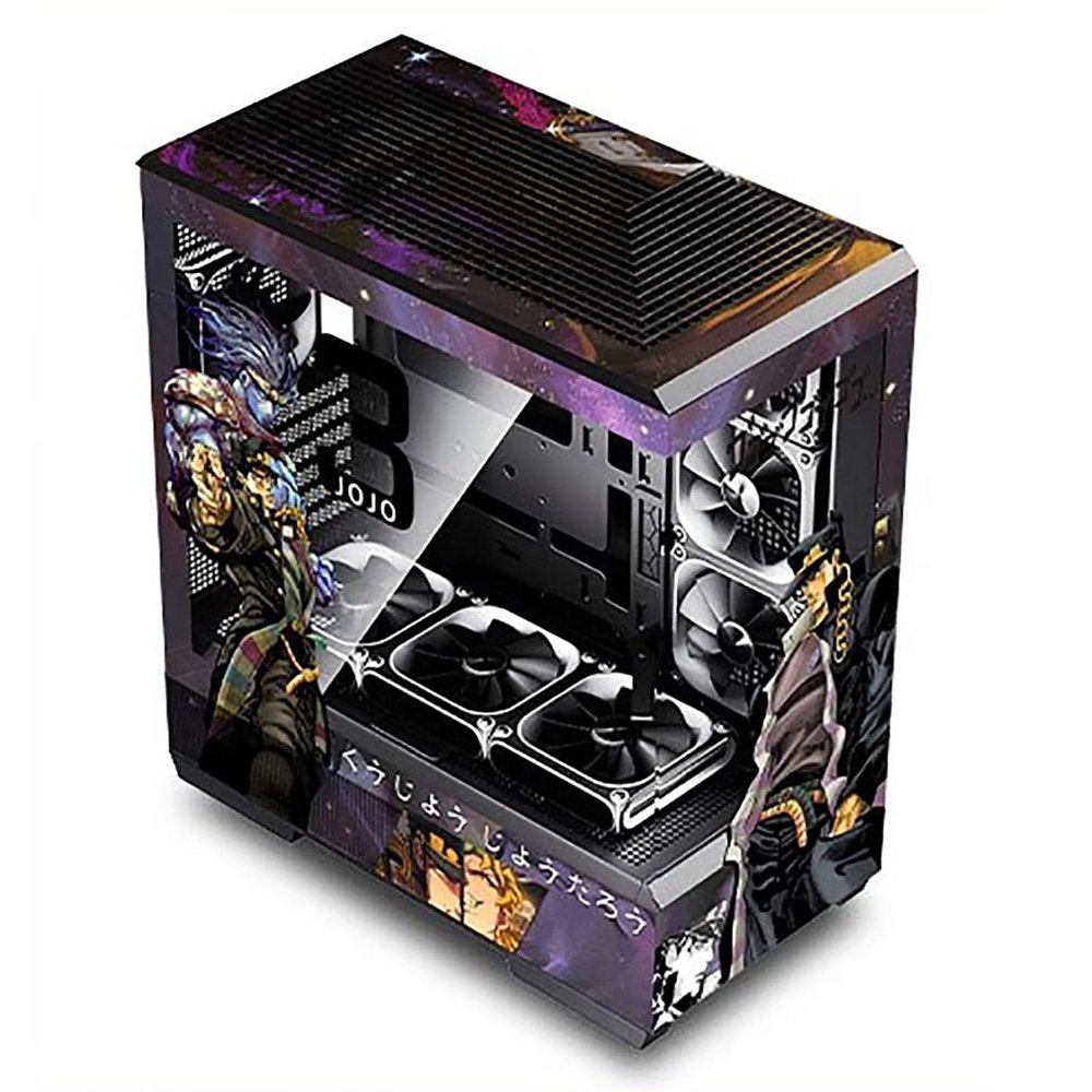 Computer Cases, Mid-Tower PC Gaming Case ATX/M-ATX/ITX - Front I/O TPYE-C Port - Tempered Glass- 10 Fan Installation Position - Water Cooling Installation Ready