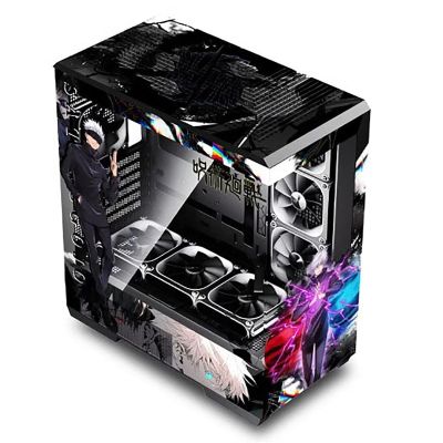 Computer Cases, Mid-Tower PC Gaming Case ATX/M-ATX/ITX - Front I/O TPYE-C Port - Tempered Glass- 10 Fan Installation Position - Water Cooling Installation Ready