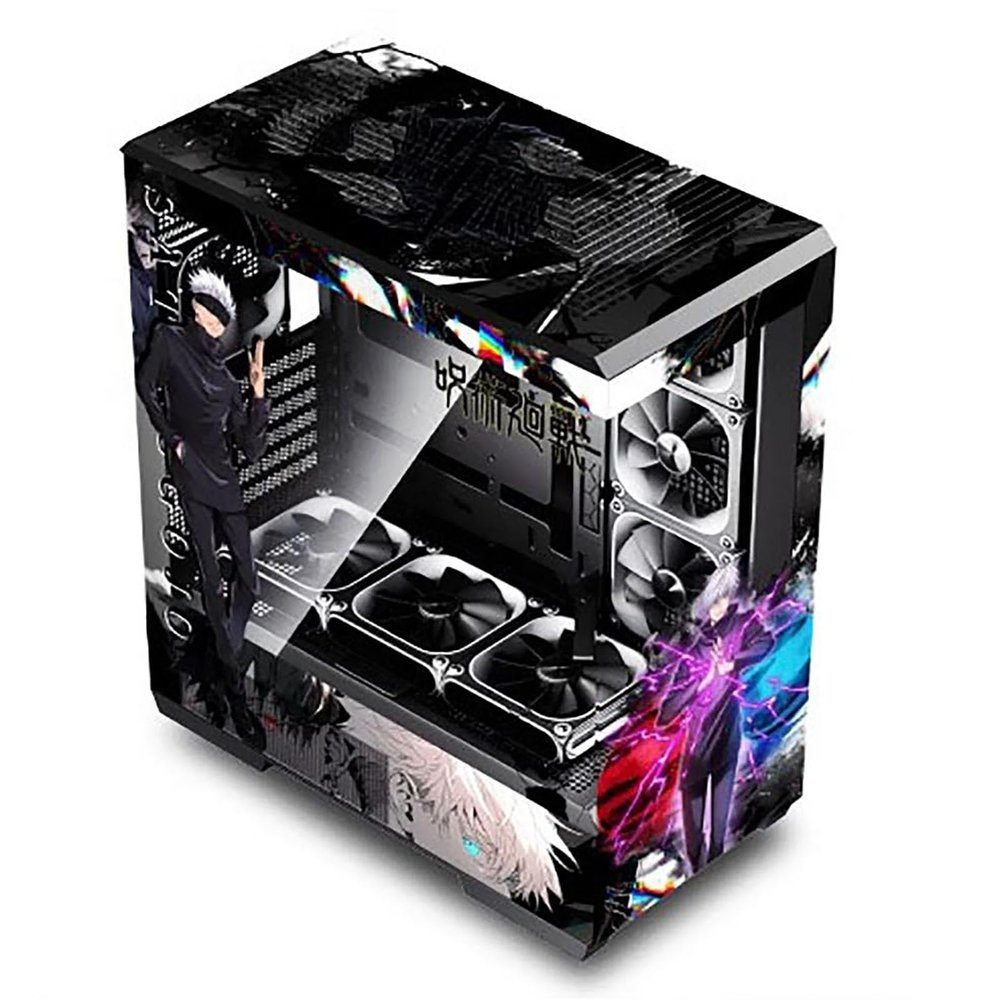 Computer Cases, Mid-Tower PC Gaming Case ATX/M-ATX/ITX - Front I/O TPYE-C Port - Tempered Glass- 10 Fan Installation Position - Water Cooling Installation Ready