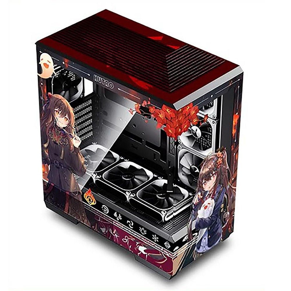 Computer Cases, Mid-Tower PC Gaming Case ATX/M-ATX/ITX - Front I/O TPYE-C Port - Tempered Glass- 10 Fan Installation Position - Water Cooling Installation Ready