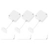 MECCANIXITY 3.3 ft Retractable Cable Lock with Adhesive Arc Patch Remote Control Security Lock with Adjustable Cord Tether Anti Theft for Laptop, TV, 600g, White, 3 Pack view 1