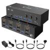 YXX7XY KVM Switch 3 Computers 3 Monitors 8K Triple Monitor KVM for 3 PC Share 4 USB 3.0 Device(AU Power Plug) view 1