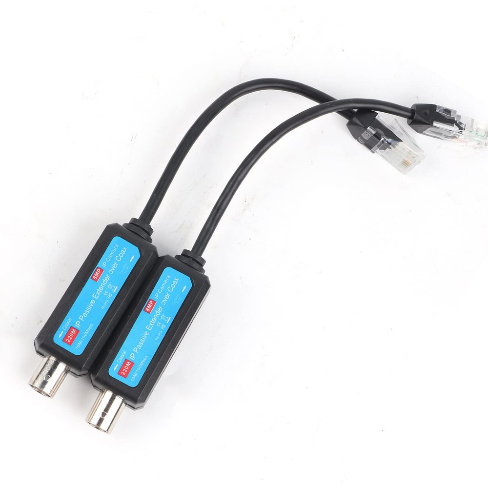 1Pair 10/100Mbps 1CH Passive IP Network Coaxial Transmitter Receiver Extender for IP NVR Camera
