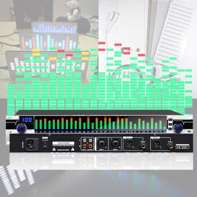 Dual 31-Band Stereo Graphic Equalizer, Graphic Equalizer Balanced Effect Controller Dj Digital Mixer Processor Dsp Feedback Eliminator, for Recording Studio