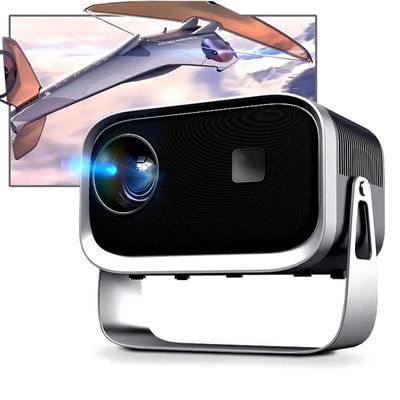 [360 Degree Adjustable Stand] Mini Projector with WiFi Bluetooth, 1080P Portable Projector for Home, Outdoor Movie Projector with Electric Focus, Projector for Phone/Laptop/HDMI