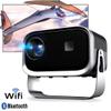 [360 Degree Adjustable Stand] Mini Projector with WiFi Bluetooth, 1080P Portable Projector for Home, Outdoor Movie Projector with Electric Focus, Projector for Phone/Laptop/HDMI view 2