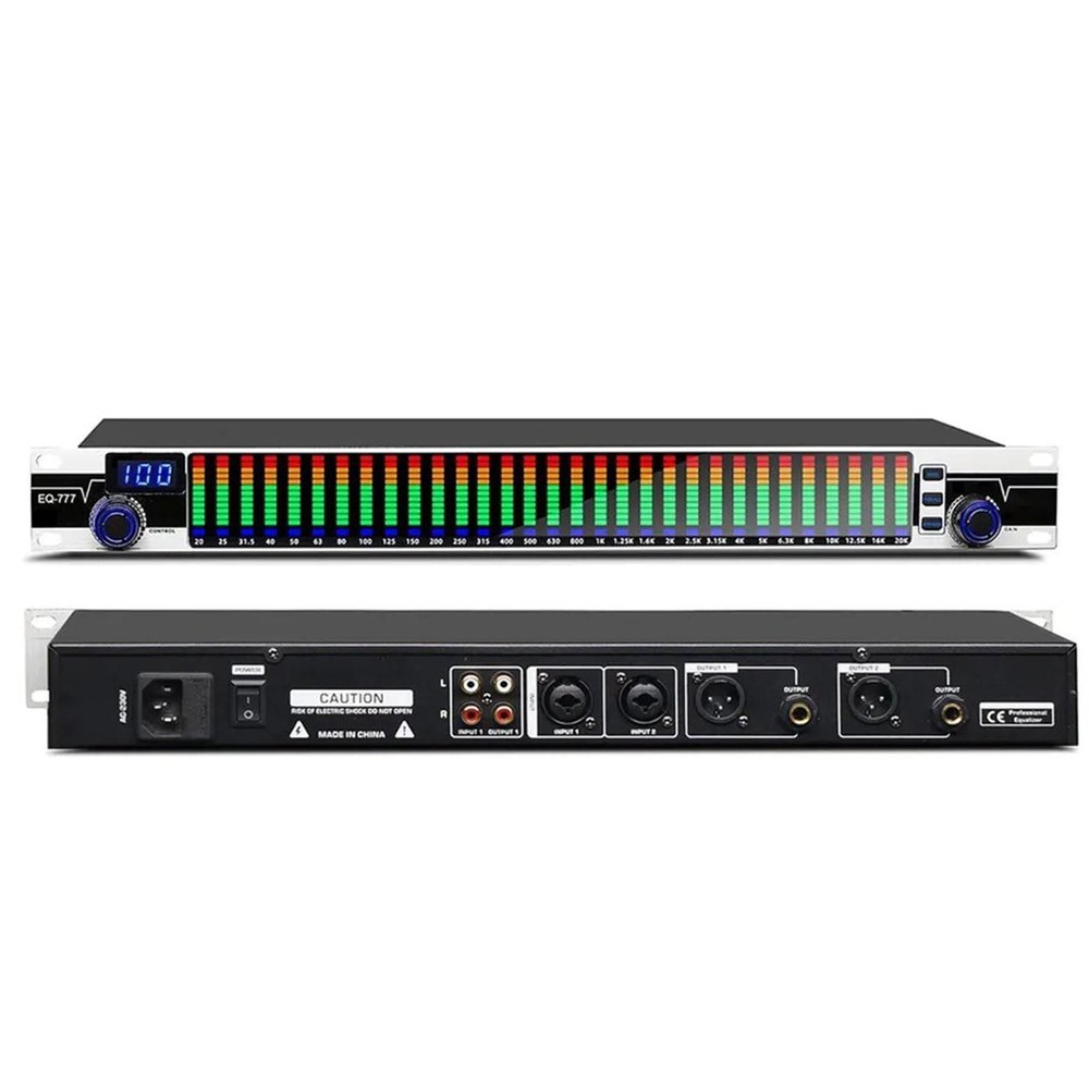 31 Band Equalizer, Graphic Equalizer Balanced Effect Controller Dj Digital Mixer Processor, Reduce Impact of Noise, Equipped with A USB Interface