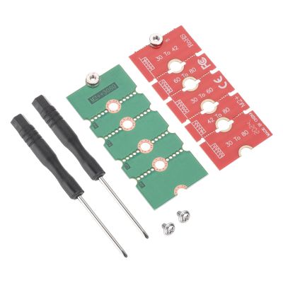 MECCANIXITY 2Pcs M2+ M.2 NGFF/NVME Length Extend Adapter 2230, 2242, 2260, 2280 Multipurpose SSD Extension Bracket Card Plate PCB Board for PC Computer Case Red Green