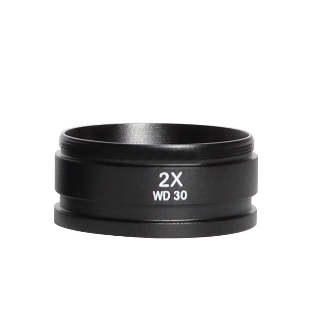 Lab Microscope Accessories WD165 0.3X 0.5X 0.7X 1.0X 2.0X Barlow Auxiliary Objects Lens Microscope Camera Glass Lens for Trinocular Stereo Zoom Microscope(2.0X)
