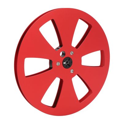 1/4 7 Inch Empty Tape Reel, 3 Holes Aluminum Alloy Nab Open Reel Sound Empty Takeup Reel for Revox Studer, Universal Recording Reel for Reel to Reel Tape Player (Red Black)