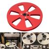 1/4 7 Inch Empty Tape Reel, 3 Holes Aluminum Alloy Nab Open Reel Sound Empty Takeup Reel for Revox Studer, Universal Recording Reel for Reel to Reel Tape Player (Red Black) view 4