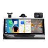 10'' Dash Cam Rearview Camera 2.5K Video DVR Navigation Recorder Dashboard Car Mirror 24H Park AUX(Q Front Camera) view 2