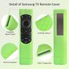 2 Pack Remote Cover for Samsung Smart TV, Silicone Case Compatible with Samsung Solar Panel Remote 2021 2022 BN59-01357 01385 01265A Glow in The Dark Protective Remote Skin Sleeve Glow Green+Glow Blue view 2