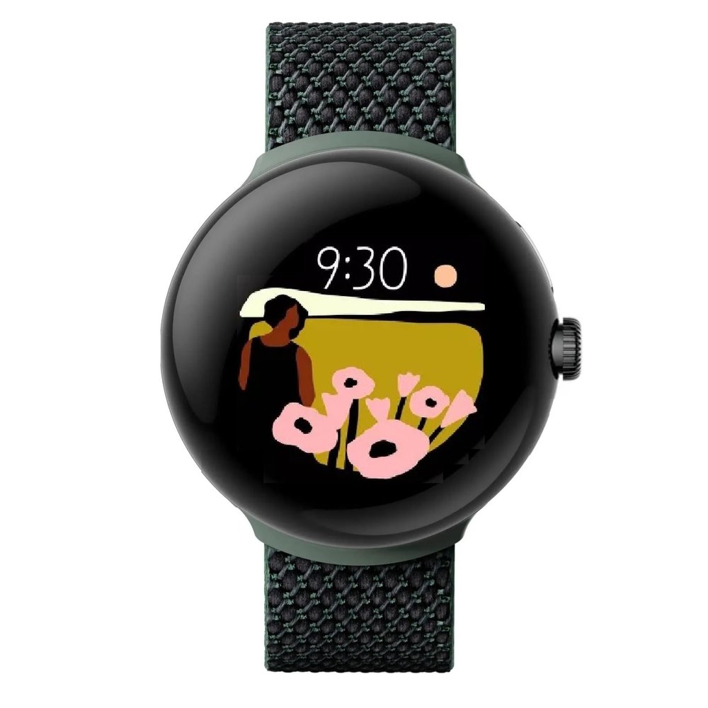 Google Pixel Watch LTE Smartwatch Compatible with Cellular or WiFi Data, GPS, BT and Heart Rate Monitor 41mm, Bulk Packaging (Woven Green)