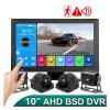 10" AHD 4CH Truck Monitor BSD Recording DVR 1080P Car Rear View Camera Vehicle IPS Touch Screen Blind Spot Detection(Monitor add 4 Camera,64G TF Card) view 2