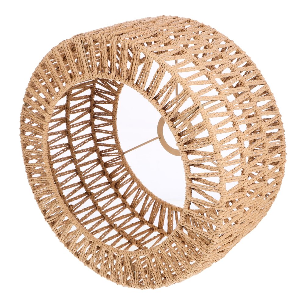 Garneck Straw Rope Woven Lampshade for Rustic Ceiling Lighting Large Grass Rope Indoor Pendant Light Cover for Cafes Restaurants and Home Decor