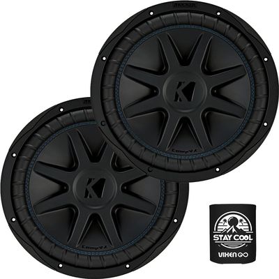 KICKER Subwoofer Package of 2 Items: 12" CompVX Subwoofers DVC 2-ohm (Pair) - 2X 50CVX122 Subs