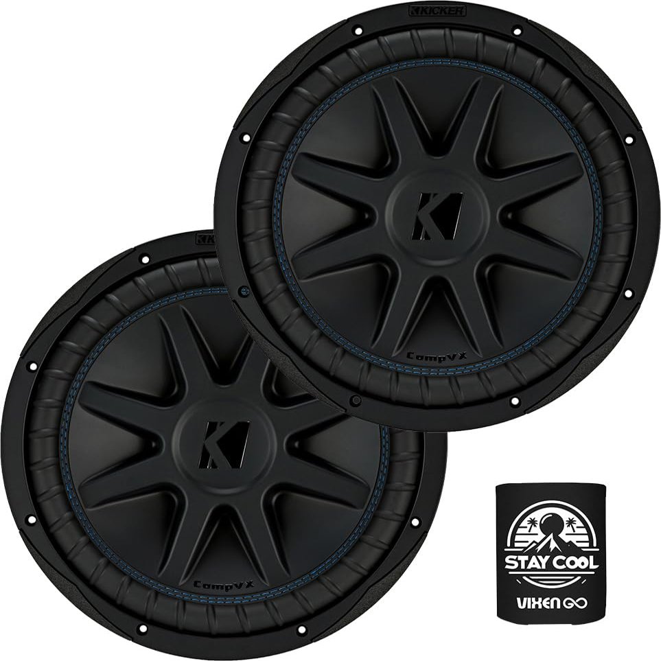 KICKER Subwoofer Package of 2 Items: 12" CompVX Subwoofers DVC 2-ohm (Pair) - 2X 50CVX122 Subs