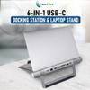 ClearClick 6-in-1 USB-C Portable Docking Station & Laptop Stand - 2X USB 3.0 Ports, HDMI, LAN Ethernet, SD Card Reader, MicroSD Card Reader, USB PD Charging view 2