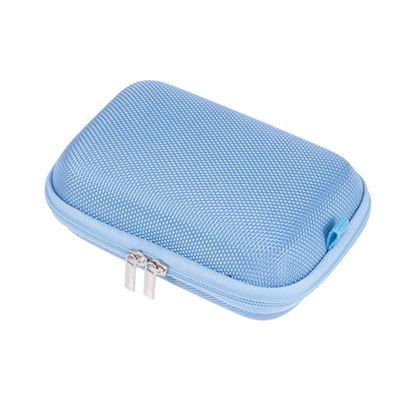 BRIGHTFUFU Wireless Headset Storage Box for Travel Portable Electronics Organizer Charger Pouch Anti-Pressure Design for Data Cables and Earbuds Blue