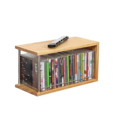 UWYTGF Record Storage Shelf/Holder Stackable Media Storage Rack DVD Storage Box - DVD Tray for Media Shelf Storage & Organization DVD/CD Rack