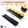 Vilnow Cable Protector Ramp, 2 Channel Rubber Cable Ramp Cord Cover, Wire Protection Ramp for Road Rated 22000lbs Load Capacity, Cable Management Ramp, Hose Protector Ramp (2 Pack) view 2