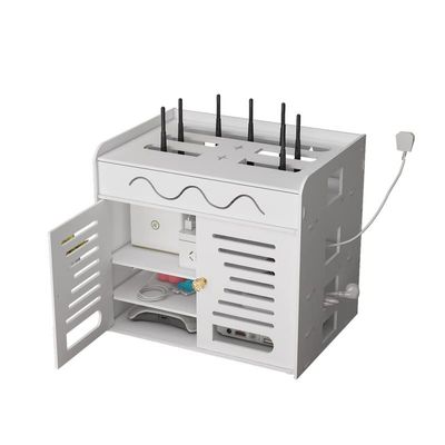 yinxx240708 Cable Organizer Box Wireless WiFi Router Storage Box Panel Shelf Wall Hanging/On Desk Top Plug Board Bracket Cable Storage Organizer Cable Management Box