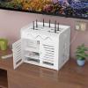 yinxx240708 Cable Organizer Box Wireless WiFi Router Storage Box Panel Shelf Wall Hanging/On Desk Top Plug Board Bracket Cable Storage Organizer Cable Management Box view 4