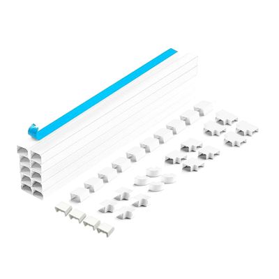 ENS 420 Inch Cable Cover Raceway Kit for Cable Management, Electrical Cords Concealer, Cord Covers Wall Mounted TV, Adhesive Channel Easy Installation (0.59W X 0.39H)