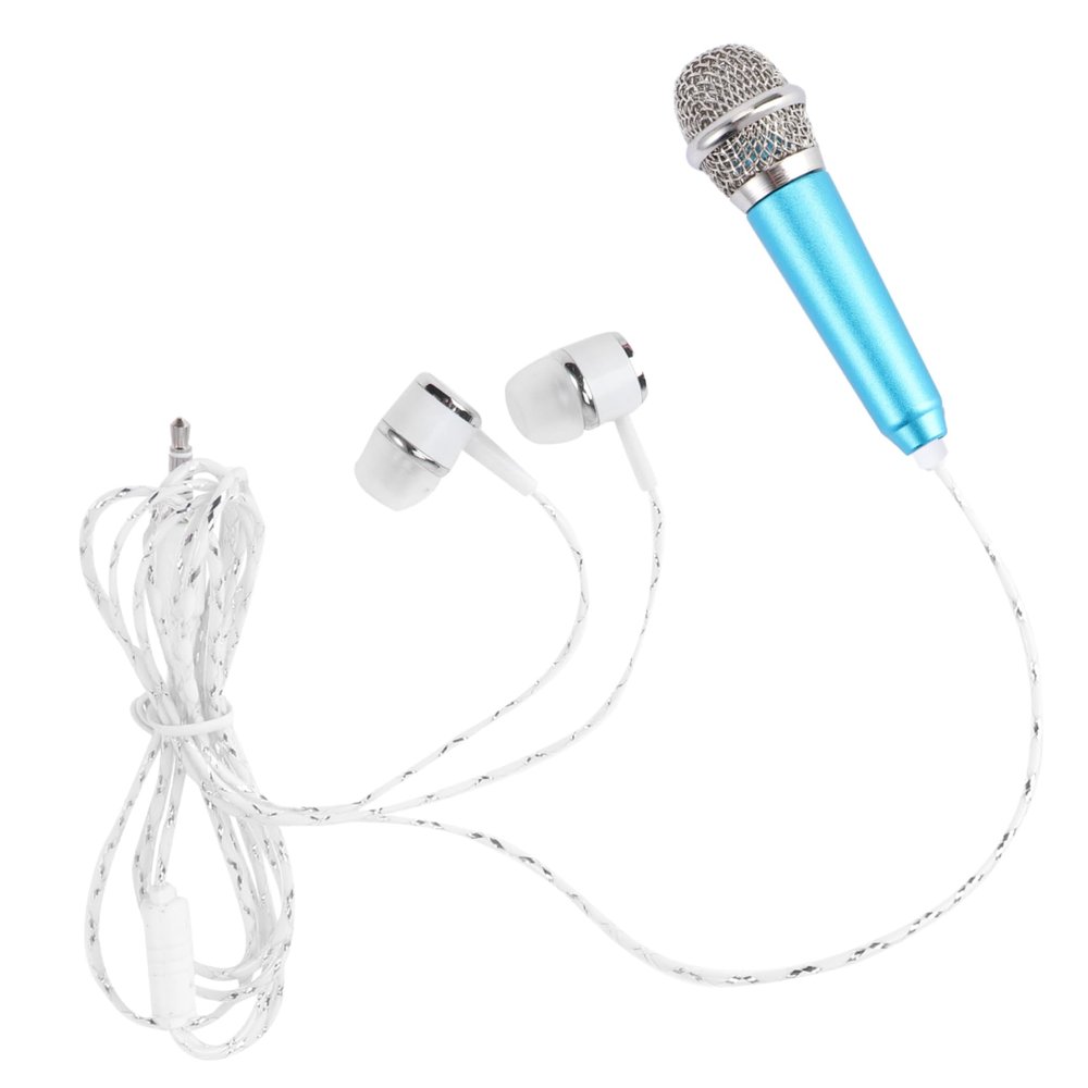 BRIGHTFUFU Karaoke Microphone for Laptop Mini Condenser Mic Earphones Portable for