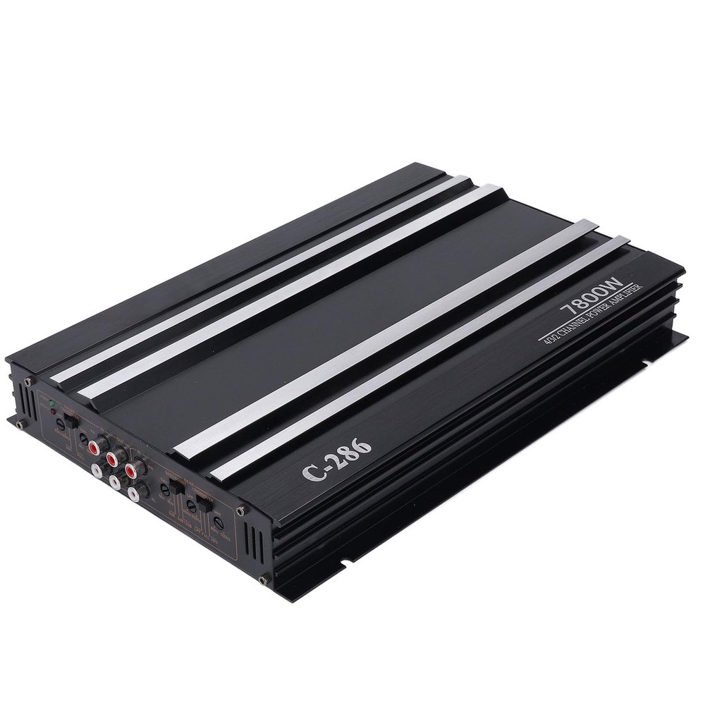 7800W Car Amplifier, Aluminum Alloy 4 Channel Amp, Powerful Stereo Audio for Vehicle Sound System, Class AB with Ideal Frequency Response